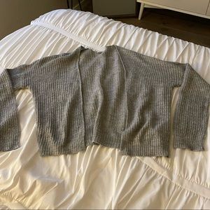 grey cardigan